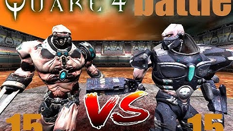 15 BERSERKER vs. 15 GUNNER -  Stroggos Civil War - QUAKE 4 MONSTER BATTLES