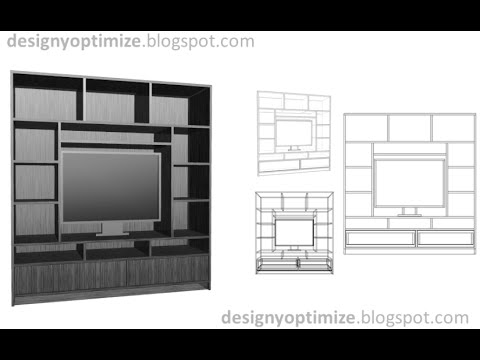 Planos: construcción centro de entreternimiento mueble para tv ... Muebles de melamina para tv
