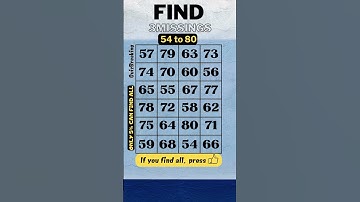 [32] Find the 3 missing numbers between 54 and 80, #quiz, #dementia test,#prevent dementia