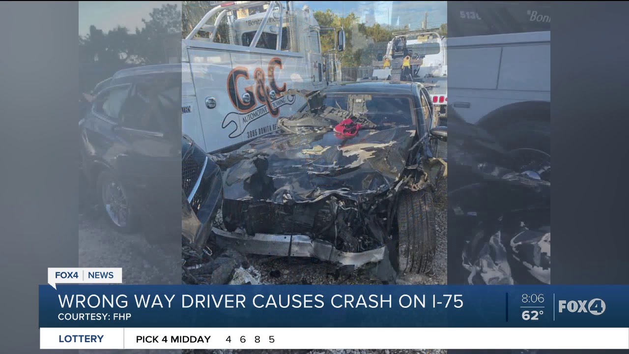 Wrong way crash I-75 Corkscrew Road exit - YouTube
