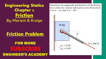 Determine the magnitude and direction of friction force. Chapter 6: Friction | Engineers Academy