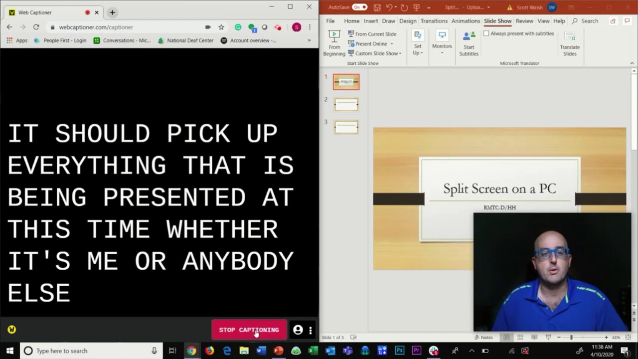 how to present powerpoint on 2 screens