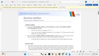Shelly Cashman Excel 365 | Module 5: End of Module Project 2 Business Matters