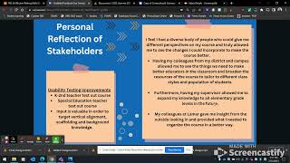 Reflection/Feedback/Usability Video