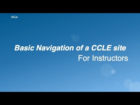 Basic navigation of a CCLE site