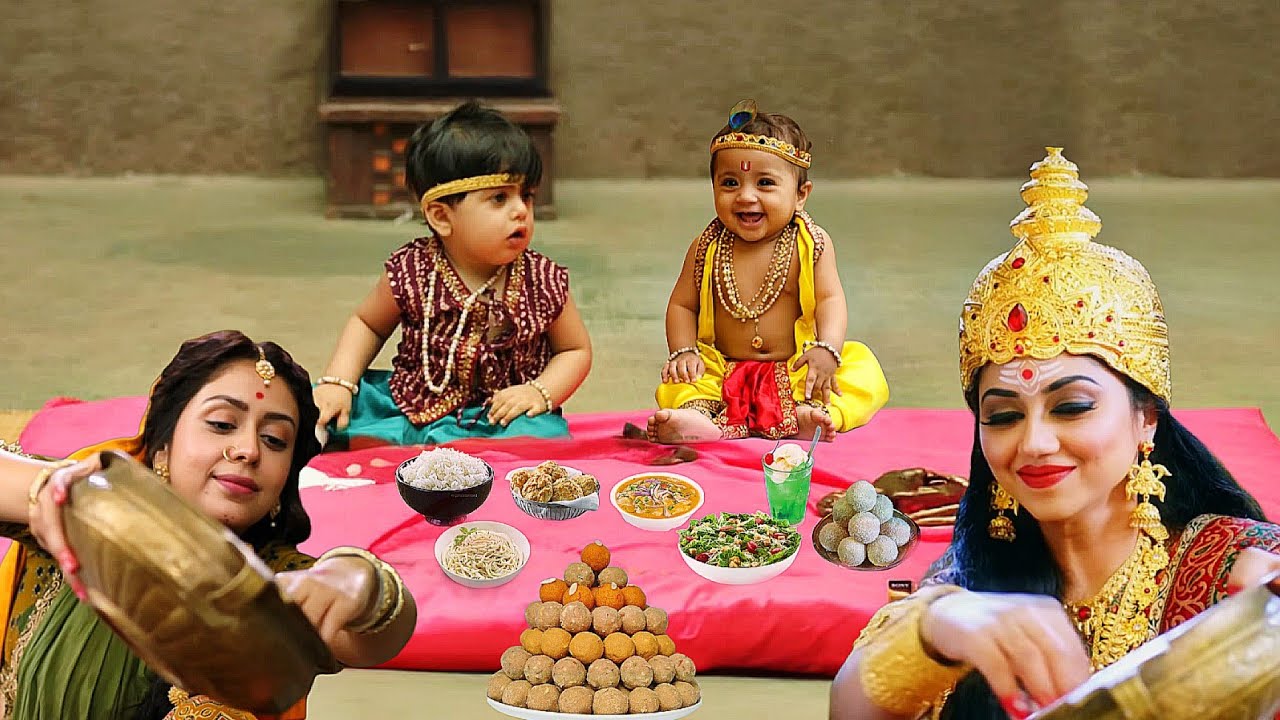 कान्हा-बलदाऊ के लिए लक्ष्मी माता ने सजाई थाली देख कर दंग रह गए सब || Yashomati Maiyaa Ke Nandlala ||