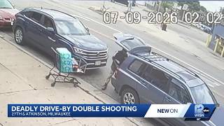 Surveillance video shows double drive-by shooting, one man killed