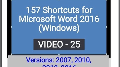 JACO || MS-WORD 2016 Shortcut keys || computer #video 26