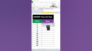 How to CONVERT Years into Days in Excel 🔥 | Excel for Fresher | #excel #short @ITSoftwares