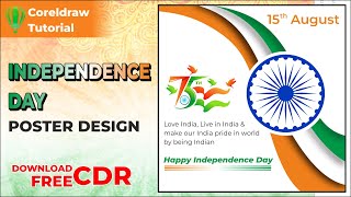 Independence Day Social Media Post Design in Coreldraw | 15 August Post Design | Simplified Tuts screenshot 3