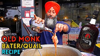 OLD MONK WALA BATER AT BUBBY FISH & CHICKEN CORNER | Ultimate Bater/Quail Making | Street Food India