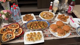 Tea party for my friends ,KFC style chkn broast,zinger burgers,kunafa sweet balls,Chowmein | Vlogger