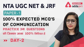 NTA UGC NET & JRF Paper 1 | UGC NET Paper 1 | 100% Expected MCQ