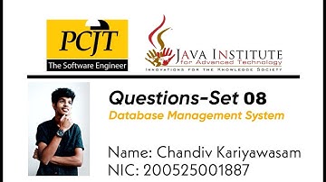 Java Institute | Question Set 8 | Database Management System | By Chandiv Kariyawasam