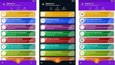 SolarCalc - Android app for Solar PV and Electrical Calculations || SolarElectroCalc