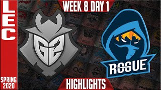 G2 vs RGE Highlights | LEC Spring 2020 W8D1 | G2 Esports vs Rogue