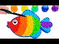 Satisfying Video | How To Make Rainbow Fish Bathtub With Mixing Beads Cutting ASMR | Magic Sand B