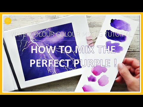 Watercolour Colour Mixing The Perfect Purple- A Tutorial For Beginners With Lightning Demo Painting