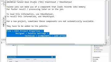 Talend TOS tHash visibility