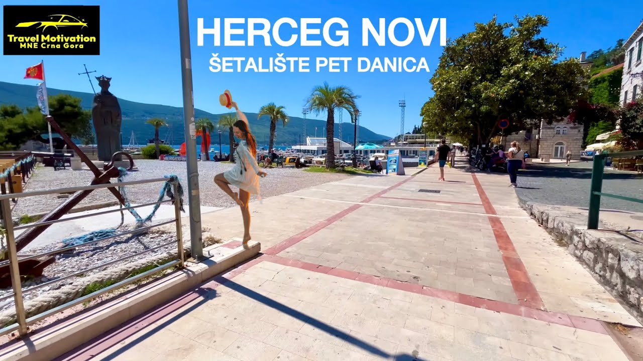 HERCEG NOVI šetnja promenadom u Junu 2025, šetalište Pet Danica - HERCEG NOVI [Walking Tour in 4K]