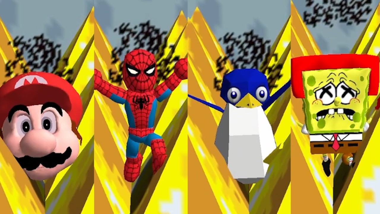 New Game Over Animations of all Characters falling in the Bowser Castle