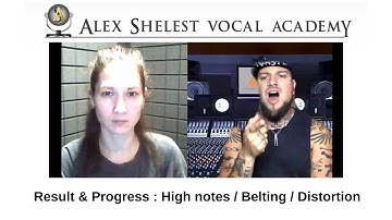 Alex Shelest Vocal Lessons - Result & Progress with High Range / Belting / Distortion