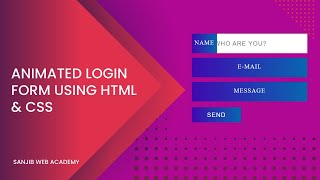 Animated Login Form using HTML & CSS only | No JavaScript or jQuery