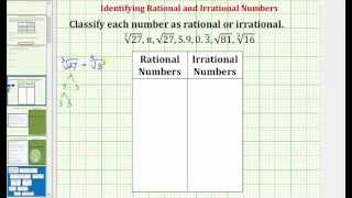 Classify Numbers as Rational or Irrational (Common Core Math 7/8 Ex 4)