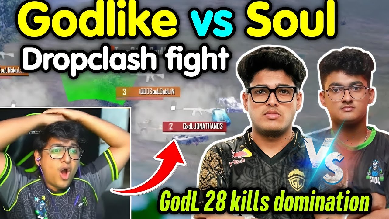 Godlike vs Soul 4v4 dropclash fight 🔥 Godlike 28 kills wipe back to ...