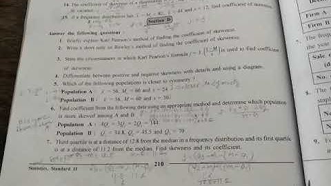 Statistics std 11 ch 5 Skewness of frequency distribution
