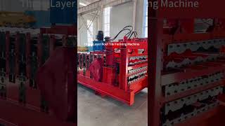 Three Layer Roof Tile Forming Machine #panel #sandwichpanels #insulatedpanels #buildingenvelope