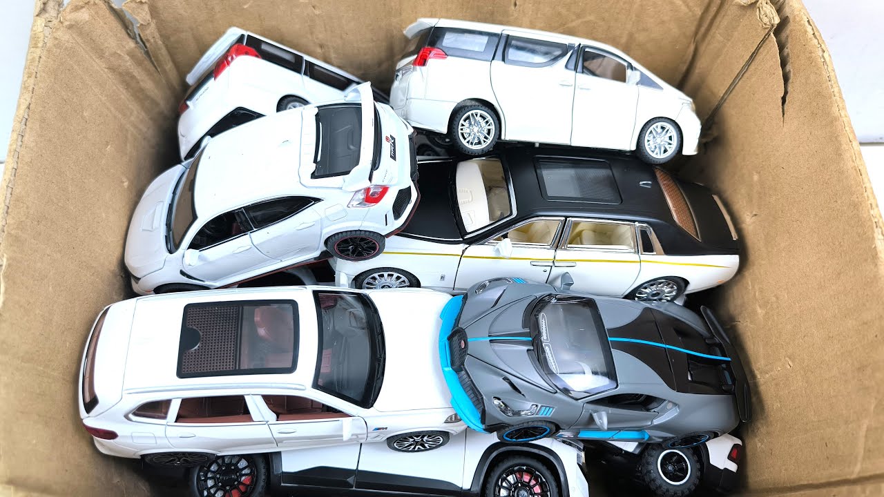 BOX FULL OF Diecast Cars - Toyota, Honda, Bugatti, Tesla, Range Rover, Lamborghini, Ford, Bmw, GMC