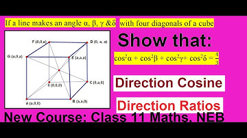 A line makes an angle α, β,γ δ with four diagonals of a cube Show: cos^2α+cos^2β+cos^2γ+cos^2δ = 4/3