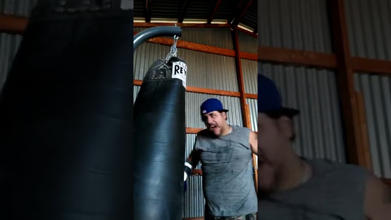 Rapid Fire Right Hand Left Hook Combos in Heavy Bag