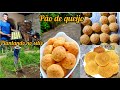 fiz pão de queijo//massa puba // polvilho // chuva//plantando novas mudas de frutíferas no sítio