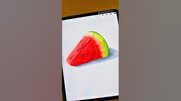 Slice of Watermelon 🍉 #procreate #shorts #art #watercolor