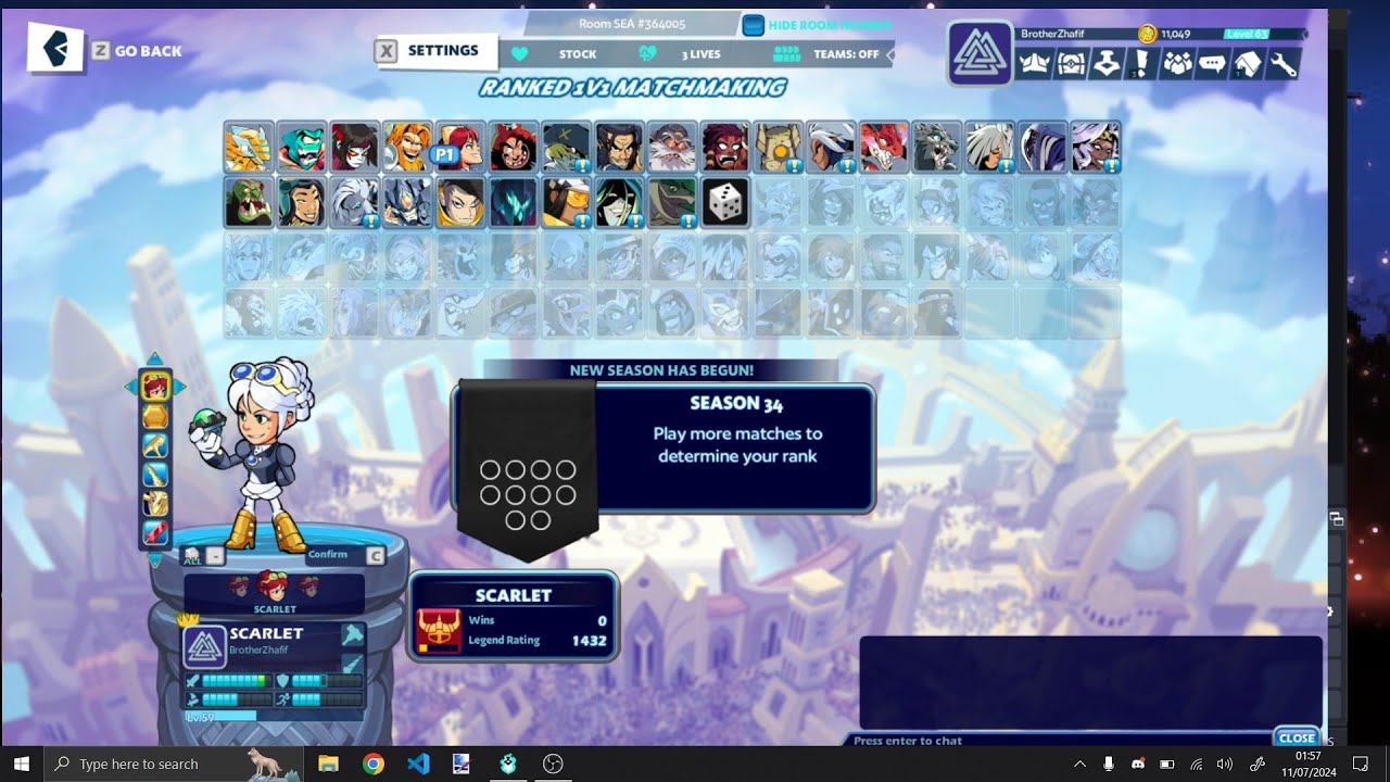 Brawlhalla S34 Ranked - Spamming Scarlet Until Diamond - YouTube