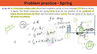Question practice on Spring Energy & Spring Force Class 11 Physics Guide for Physics NCERT for NEET