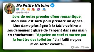 Quand mon mari est sorti un instant, une vieille femme est apparue avec de l'argent et...
