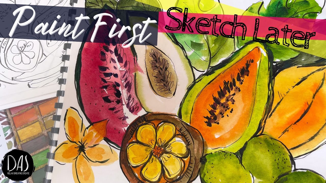 NEW WAY to Paint Tropical Fruits in Watercolor Break FREE with this