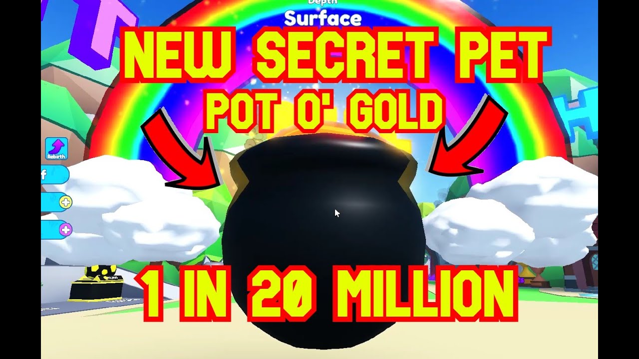 POT O' GOLD NEW SECRET PET 1 IN 20 MILLION! | ROBLOX MINING SIMULATOR 2