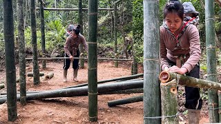 Life of a 19 Year Old Single Mother - 3 Days Building the first new house with bamboo - Ly Tieu Hue