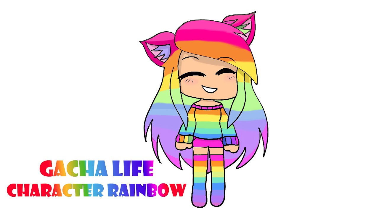 How To Draw Gacha Life Character Rainbow Youtube