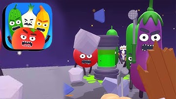 HIT TOMATO 3D 🍅🍌🥦 All Levels Android,ios (Levels 21-24)