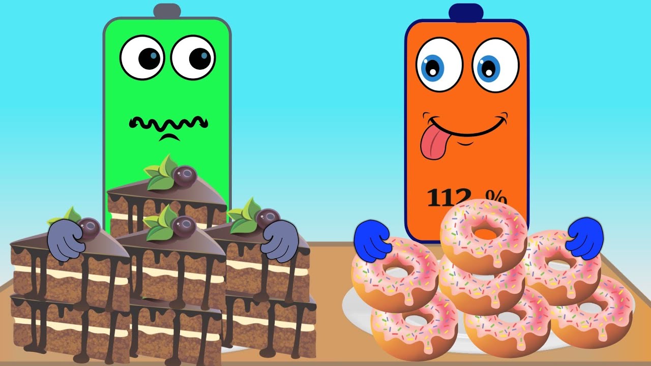 Pastries vs donuts mukbang Battery charging animation Asmr mukbang