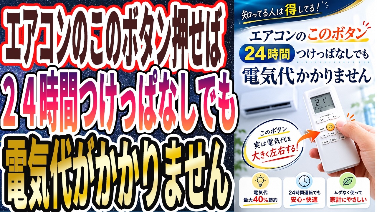 電力会社は絶対に言わない】「エアコン代が半額レベルに強烈に安くなる