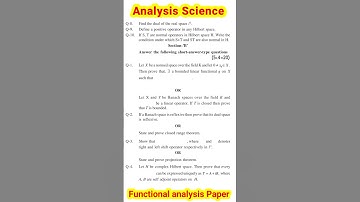 Functional analysis Paper l Msc Mathematics Paper #msc #shortvideo #youtubeshorts