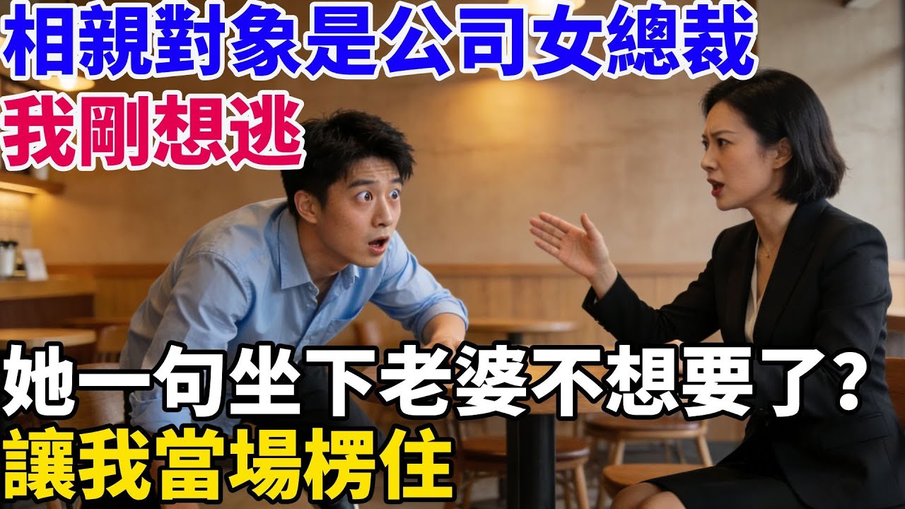 相親對象是公司女總裁，我剛想逃，她一句 “坐下，老婆不想要了？” 讓我當場愣住#奇聞#奇聞故事#故事頻道#情感故事