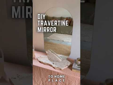 ✨-diy-travertine-mirror-❤️-|-beautiful-home-decor-😍-|-boho-style-#shorts-#diyhomedecor-#mirror