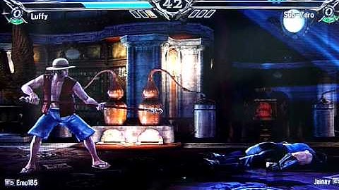 Soul Calibur V - Character Creation Online Gameplay (Luffy Vs Sub-Zero)